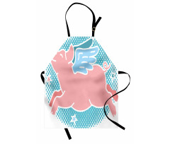 Happy Flying Pig Art Apron