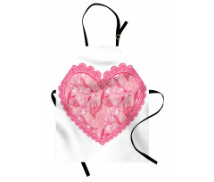 Kalpler Mutfak Önlüğü Çiçekli Kalp Desenli