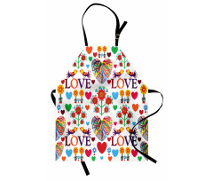 Colorful Blooms Birds Apron