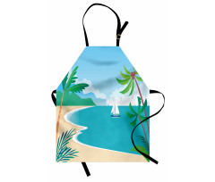 Cartoon Tropic Coast Apron