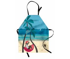 Girl on Hammock Palms Apron