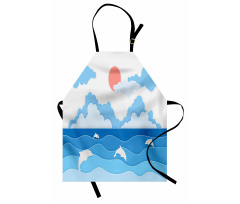 Seascape Art Dolphins Apron