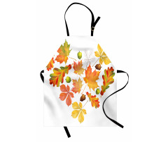 Leaves Acorns Heart Apron