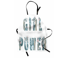 Girl Power Floral Art Apron