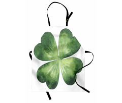 Watercolor Shamrock Leaf Art Apron