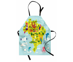 Brasil Map Symbolic Items Apron