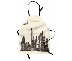 Grunge City Skyline Vintage Apron