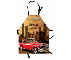 Retro Car and City Skyline Apron