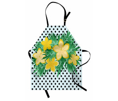 Exotic Flower Polka Dots Apron