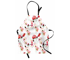 Poppy Flowers Branches Apron