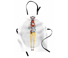 Hipster Style Animal Cartoon Apron