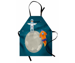 Happy Astronaut on Moon Apron