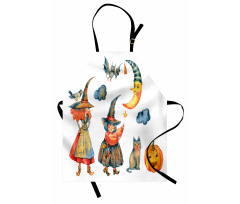 Pumpkin Crescent Cat Apron