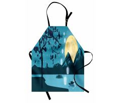 Night Landscape Moon Apron