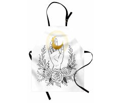 Crescent Floral Wreath Apron