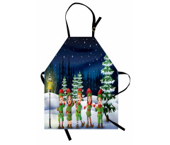 Snowing Forest and Children Apron