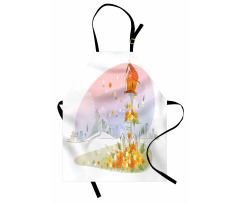 Floral Nest of Birds Apron