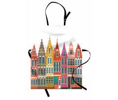 European Colorful Houses Apron