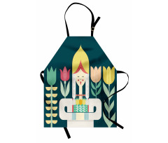 Dutch Girl and Flowers Apron