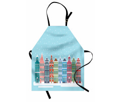 Snowy Town in Holland Apron