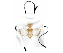 Winged Heart with Crown Apron