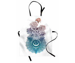 Flowers Moon and Lace Motif Apron