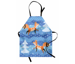 Winter Snowing Tree and Animal Apron