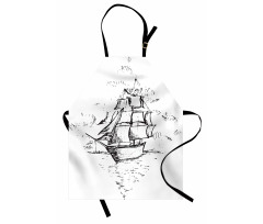 Sailboat Sketch Apron