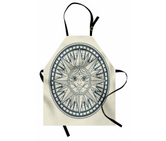 Retro Sun Compass Apron