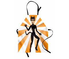 Cat Woman in Costume Rays Apron