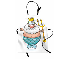 Funny Cartoon Angry King Apron