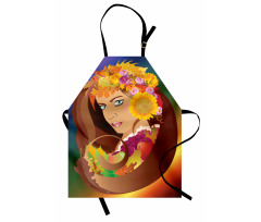 Floral Leafy and Fruits Hair Apron