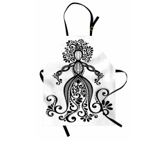 Woman Shape Vintage Ornate Apron