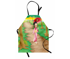 Cartoon Style Geisha Apron