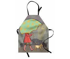 Lady Walking with Dog Apron