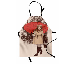 Lady Walking in Paris Apron