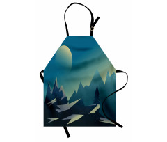 Geometric Landscape Scene Apron