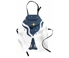 Woman Yoga with Starry Smoke Apron