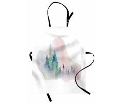 Watercolor Forest Artwork Apron