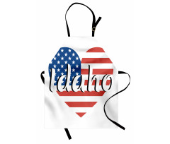 Heart Shaped USA Flag State Apron