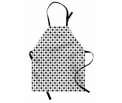 Geometrik Mutfak Önlüğü Siyah Beyaz Monokrom Kareler Desenli