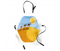 Camels on Desert Cartoon Apron