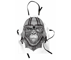 Hipster Grumpy Biker Ape Apron