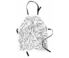 Monochrome Vintage Sketch Apron