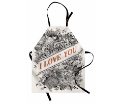 Engraved Flowers Apron