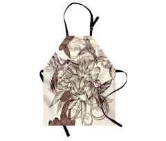 Bird Flowers Pattern Apron