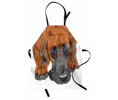 Sad Looking Dog Cartoon Apron