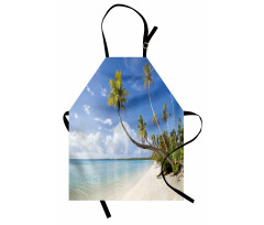 Tropical Beach and Palm Leaves Apron