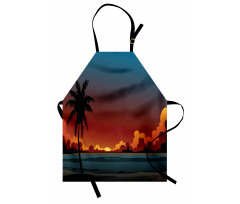 Dramatic Sunset Scene Pattern Apron