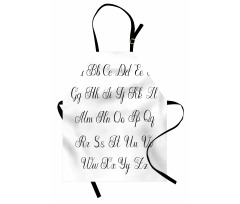 Monochrome Cursive ABC Apron